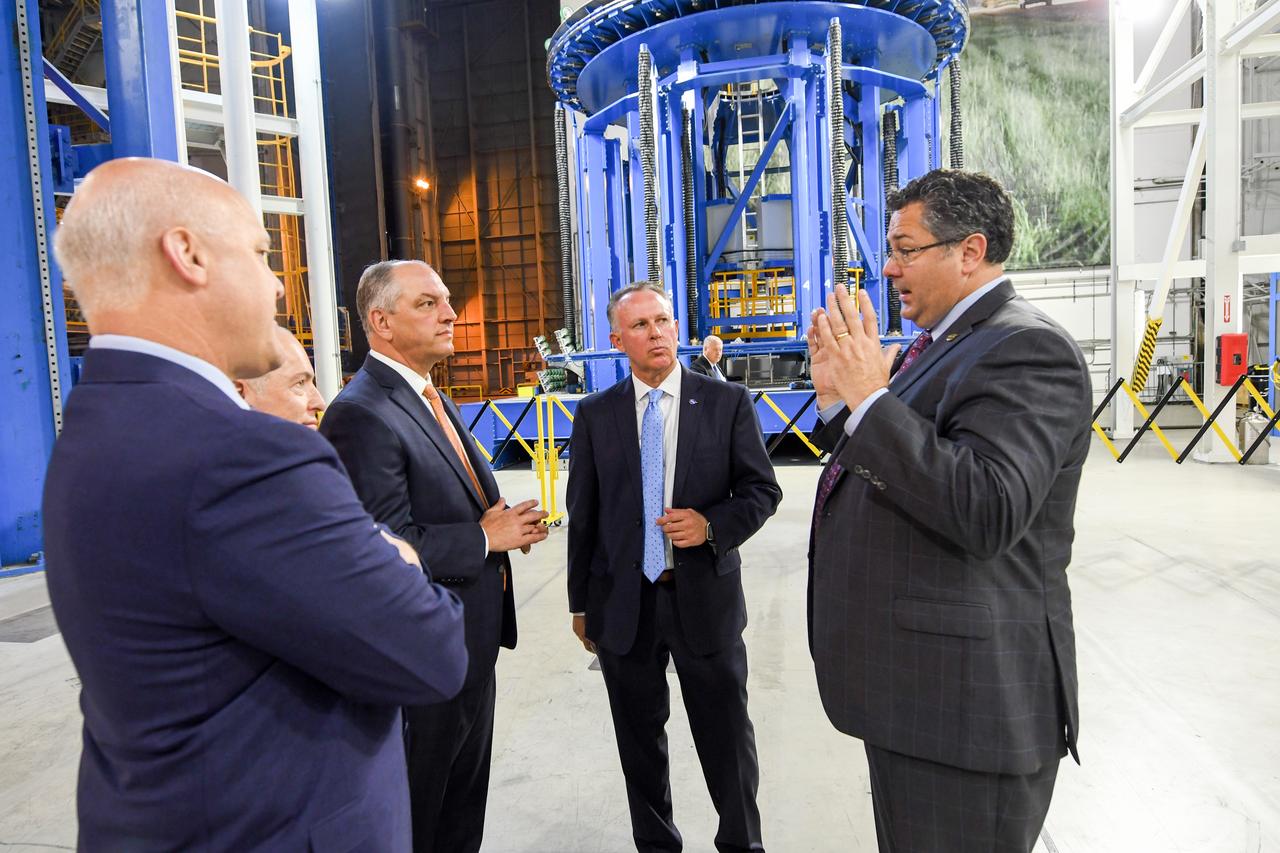 NASA officials were joined by Louisiana Gov. John Bel Edwards and New Orleans  Mayor Mitch Landrieu, who toured the Michoud Assembly Facility in New Orleans and got a first-hand look at NASA’s new deep space vehicles being built at the facility.